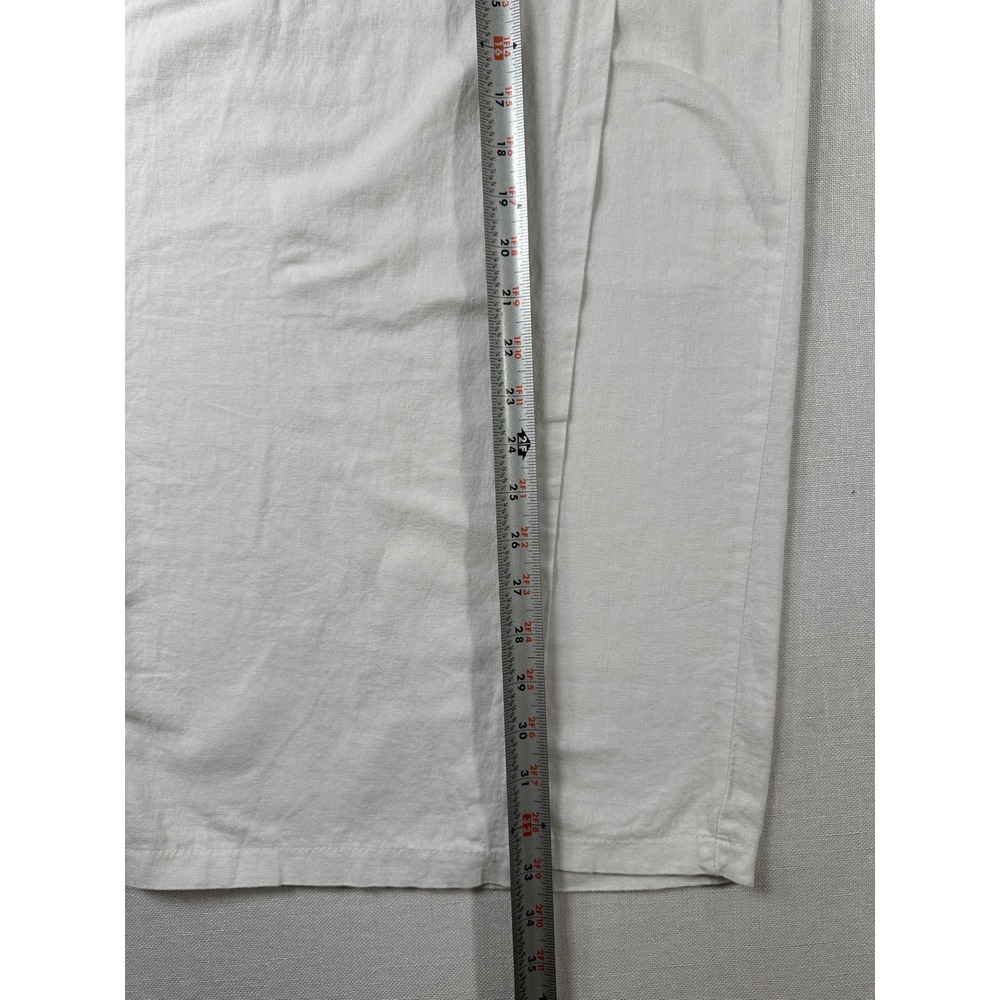 Contempo Women Off White Linen Blend Wrap Midi Skirt Cargo Pocket XS - Picture 9 of 9